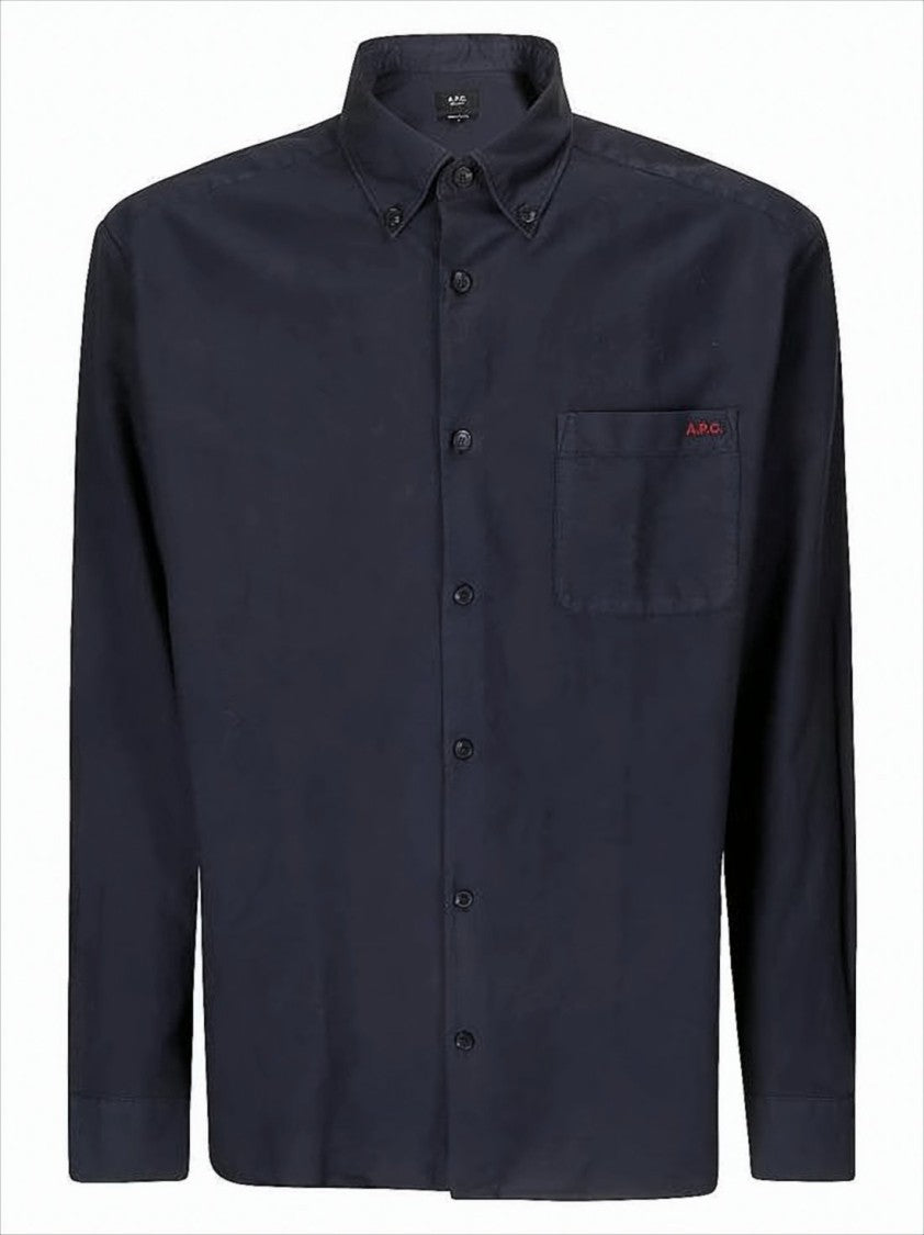 A.P.C. Long-Sleeve Button-Up Shirt With Classic Collar