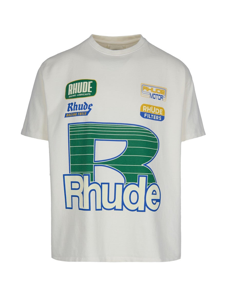 Rhude Roadway Racing Tee Vintage White Long Sleeve T-Shirt