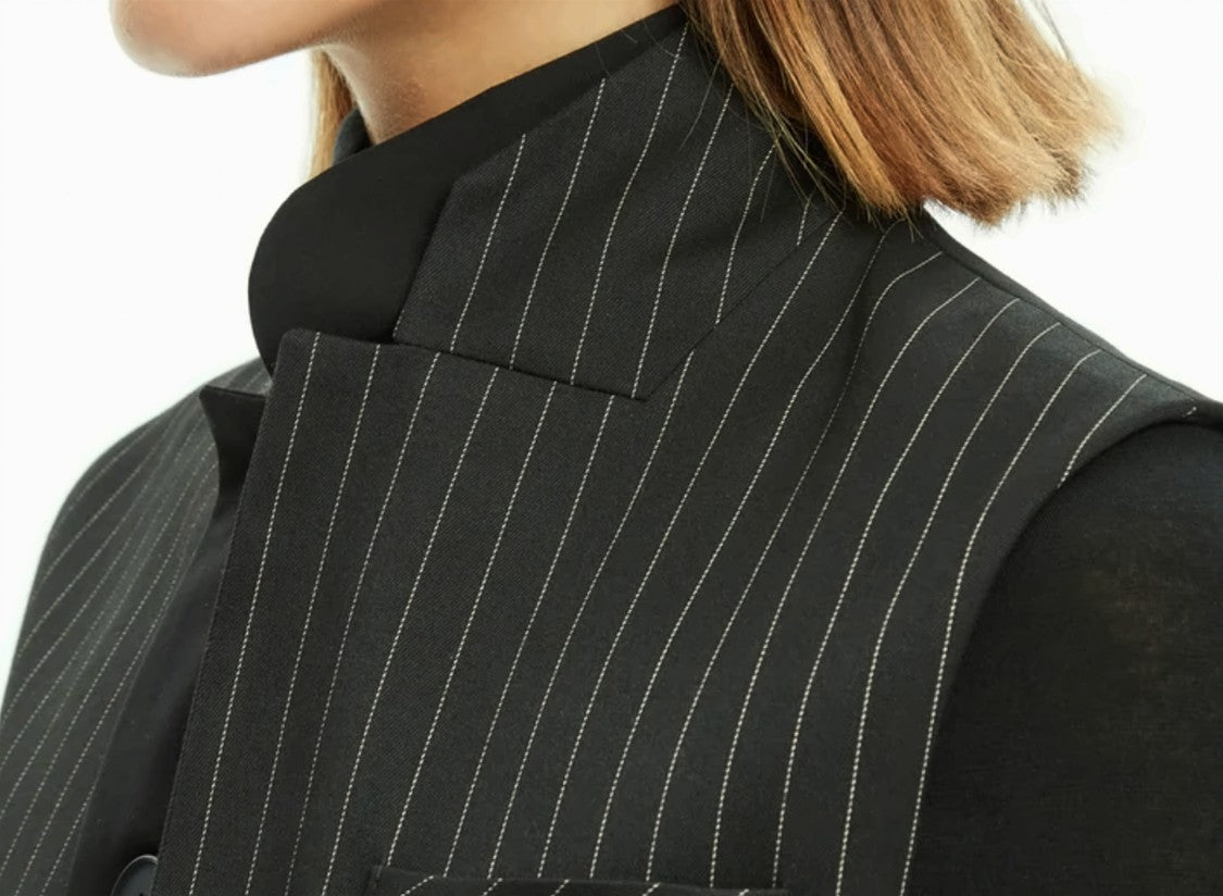 Mlo Gessate Striped Deconstructed Tailored Vest