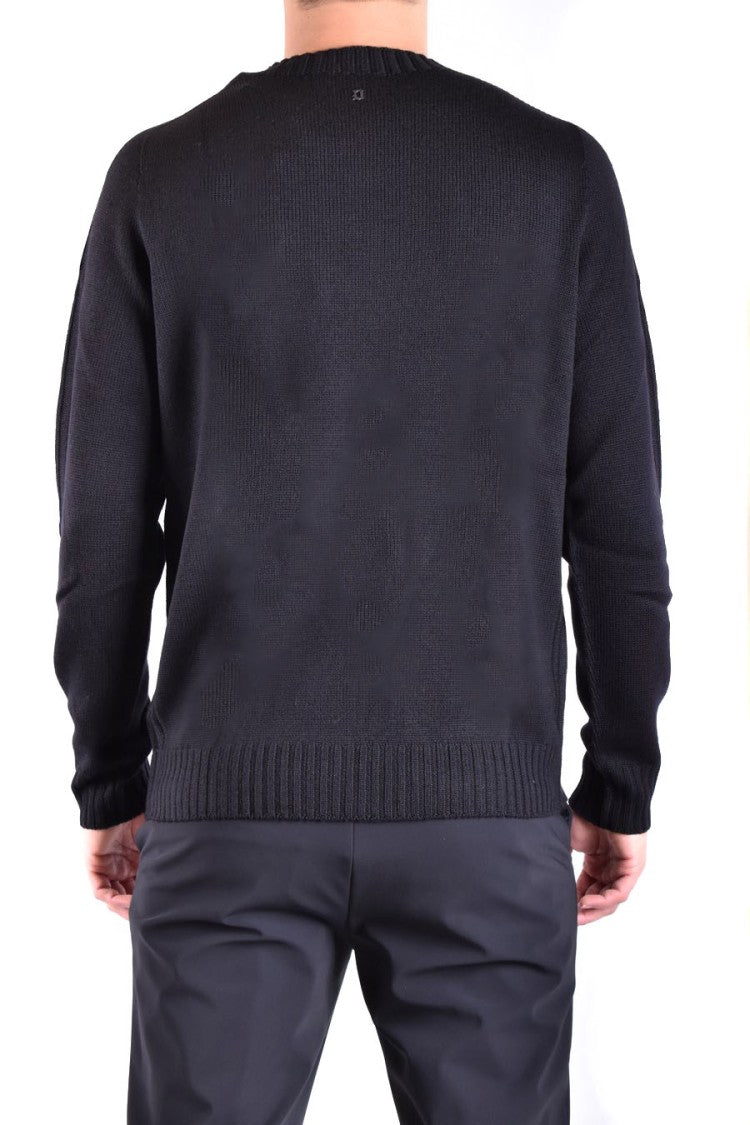 Dondup Black Wool Knitwear With Classic Crew Neckline