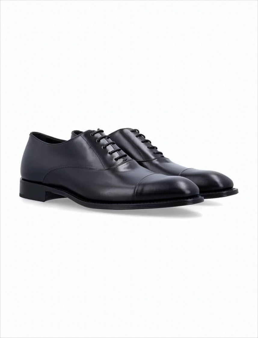 Saint Laurent Refined Black Calfskin Oxford Shoes