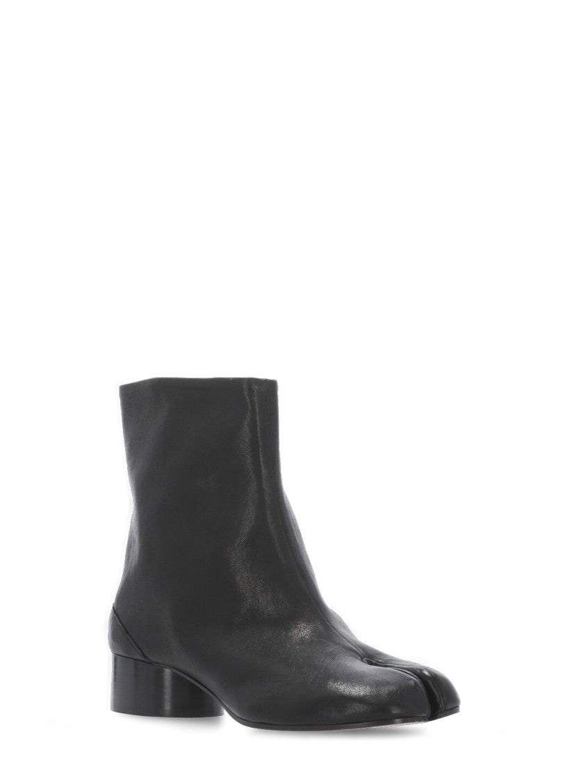 Maison Margiela Black Tabi Low-Heel Leather Boots