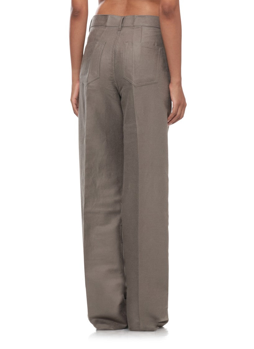 Rick Owens Straight-Leg Fabric Pants With Five-Pocket Design