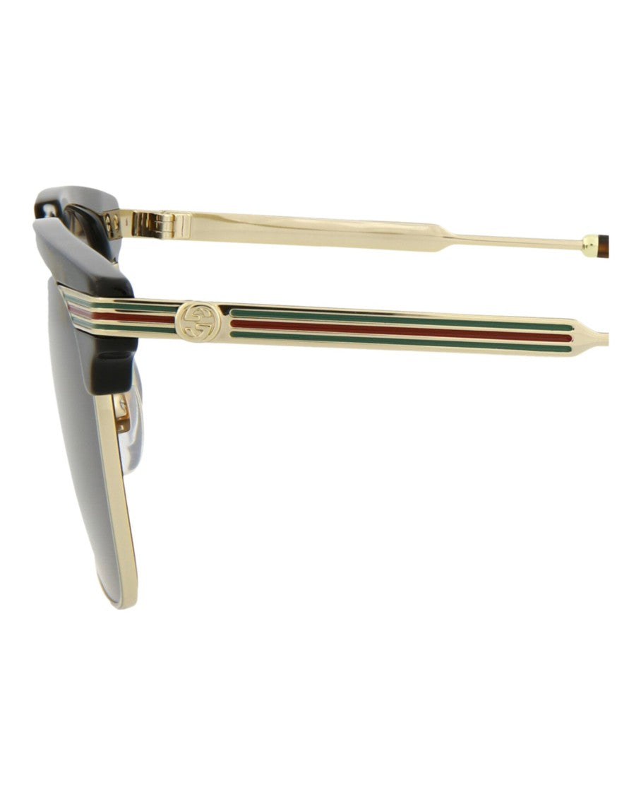 Gucci Square-Frame Metal Sunglasses