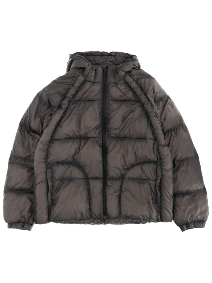 Represent Dark Grey Glossy Quilted Down Jacket