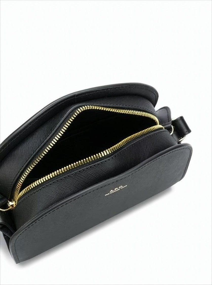 A.P.C. Textured Cowhide Leather Shoulder Bag