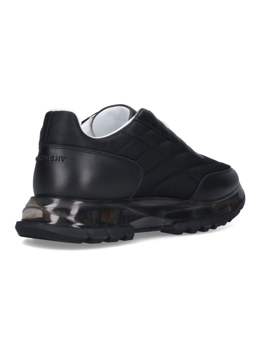 Givenchy Quilted Black Sneakers With Translucent Sole And Contrasting Laces