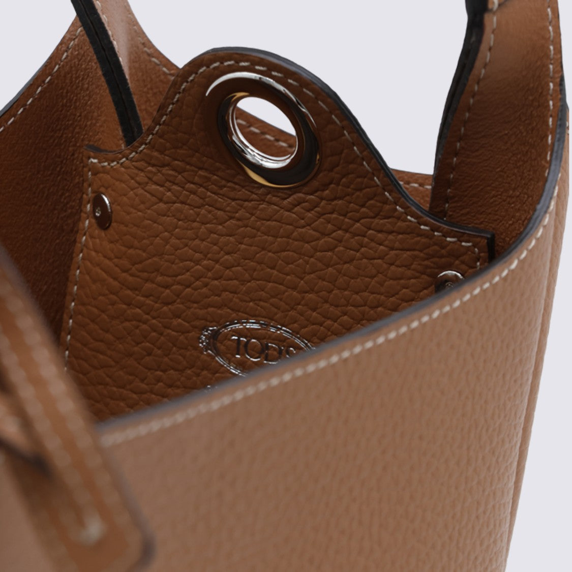 Tod's Structured Bucket Bag With Smooth Pebbled Texture