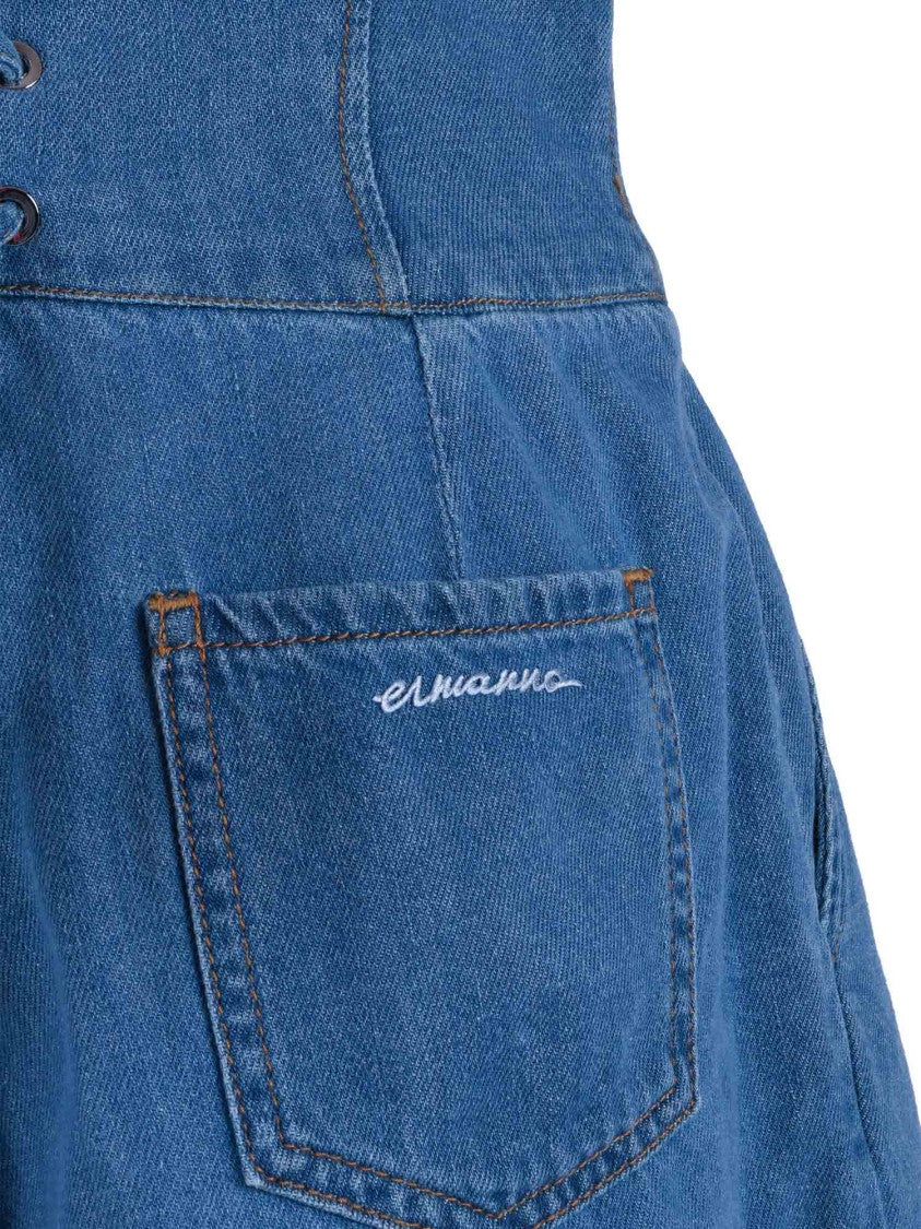 Ermanno Scervino High Waisted Corset Denim Shorts