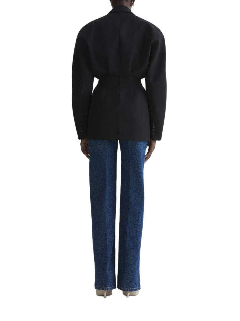 Mugler Black Oversized Sleeves Structured Jacket