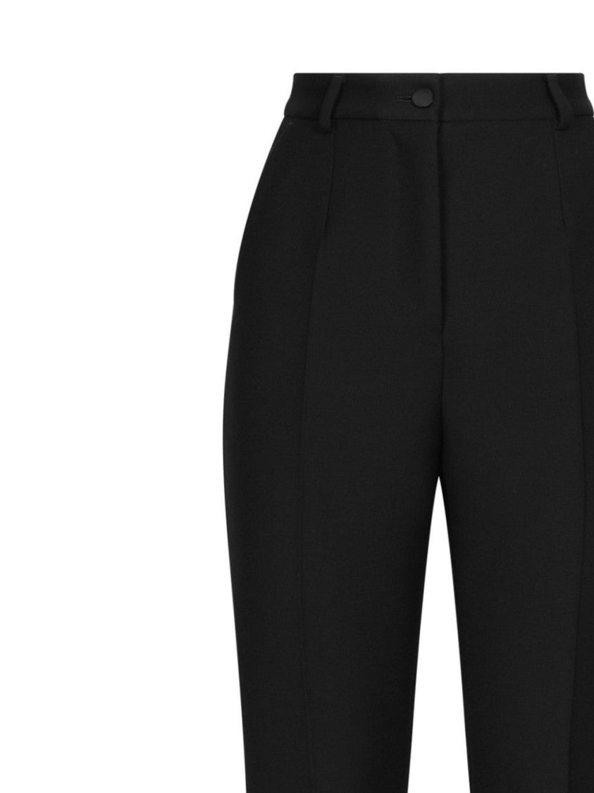 Dolce & Gabbana High-Waisted Straight-Leg Trousers With Polished Finish