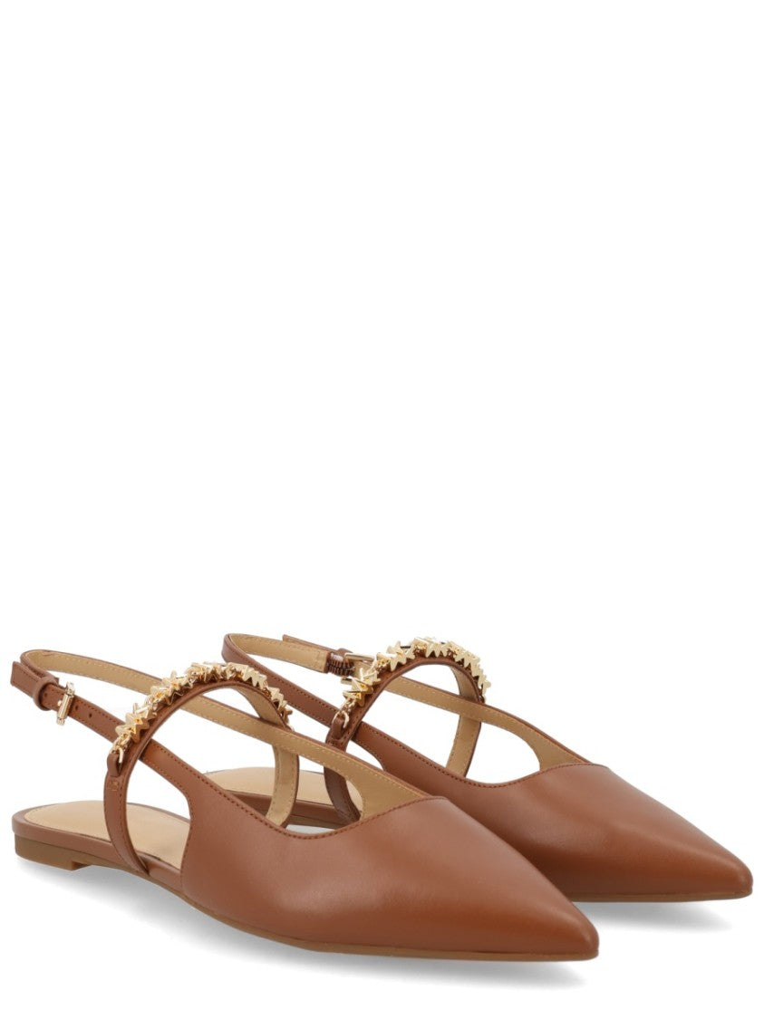 Michael Michael Kors Neutrals Dina Flex Slingback Calfskin Flats