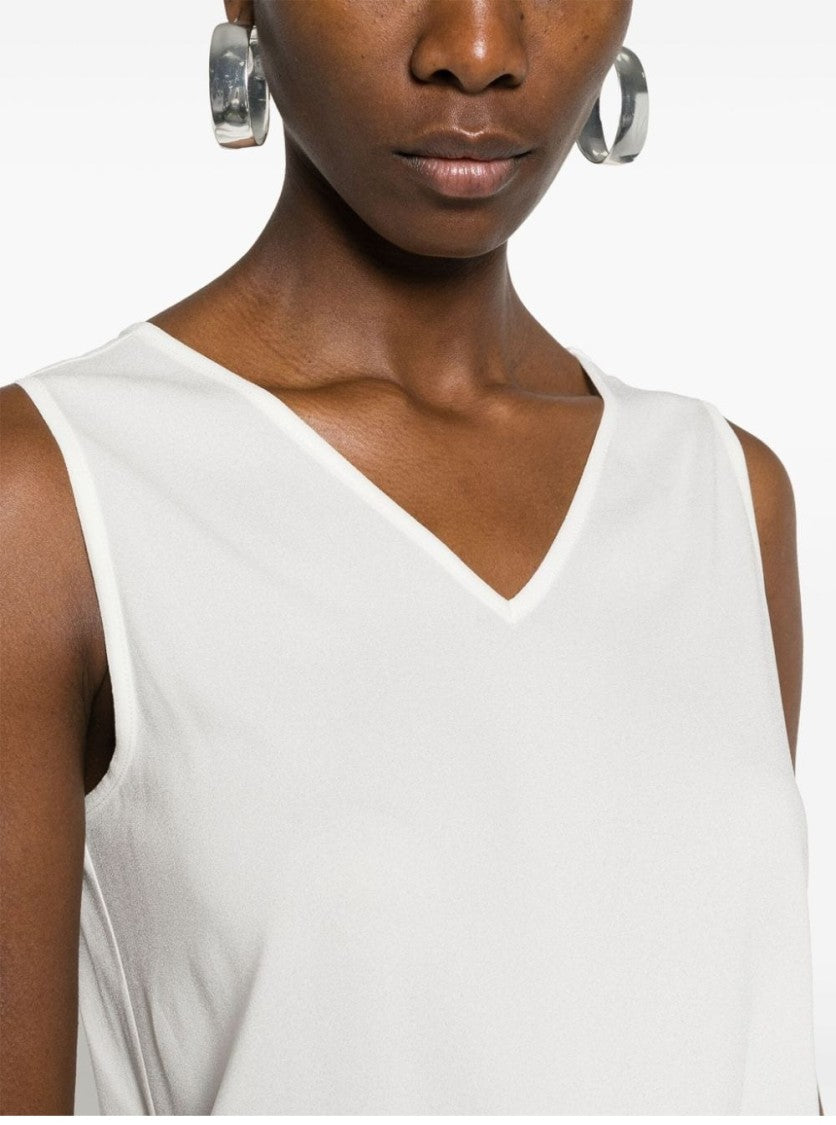 Fabiana Filippi White V-Neck Top
