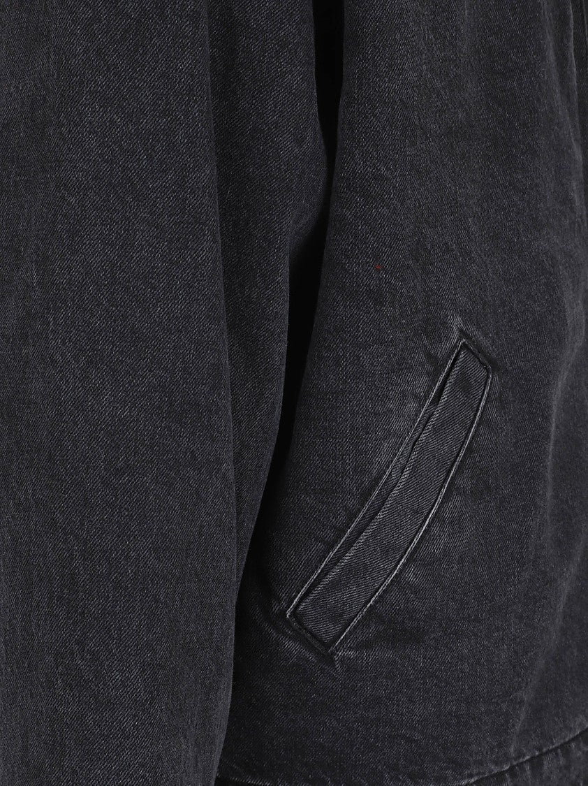 Kenzo Black Denim Jacket With Classic Collar