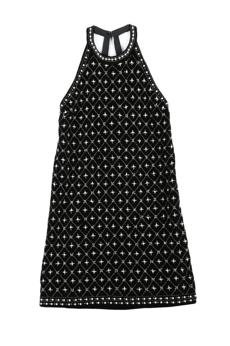 Twin-Set Velvet Dress Pearls - Black
