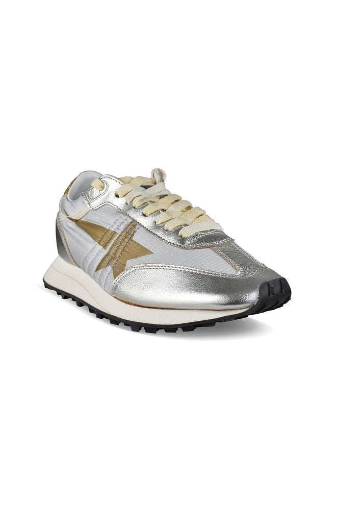 Golden Goose Silver Nylon Running Marathon Sneakers