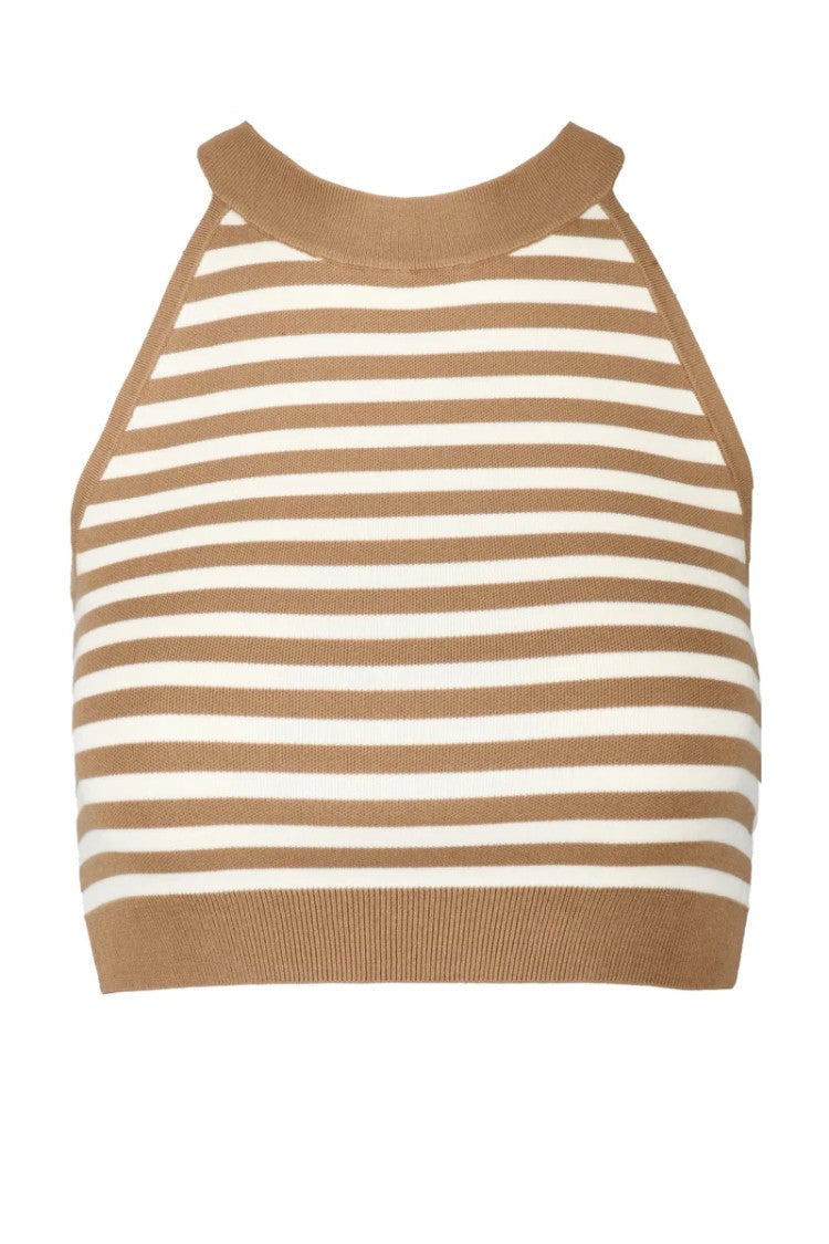 Max Mara Tenna Viscose Blend Top - White/Beige