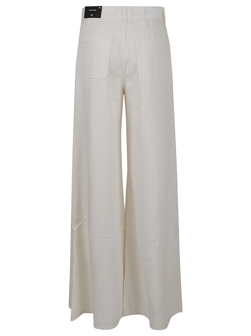 7 For All Mankind High-Waist Wide-Leg Linen Blend Jeans