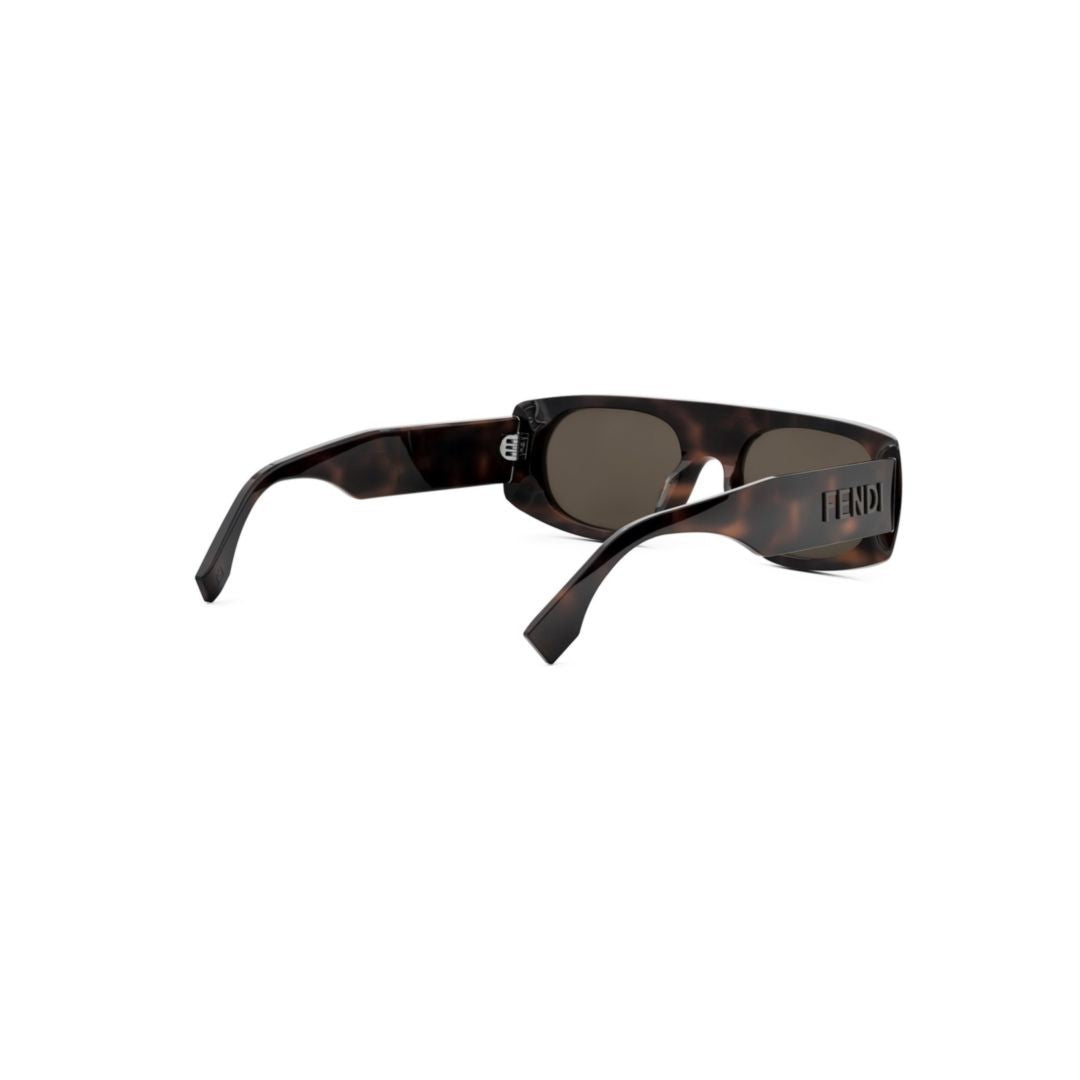 Fendi Fe40169i Rectangular Tortoiseshell Sunglasses