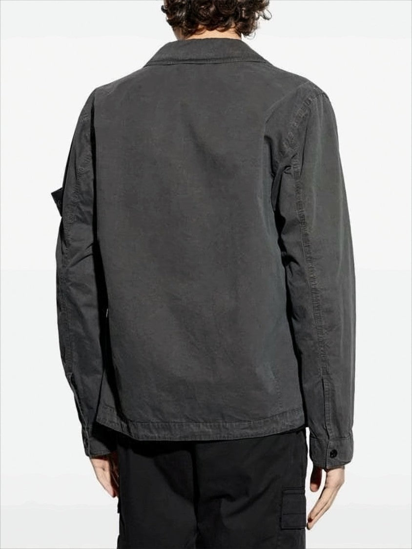 Stone Island Long-Sleeve Casual Shirt With Front Zipper