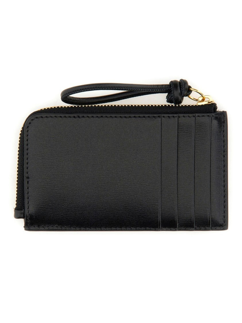 Jil Sander Black Zip Wallet With Wrist Strap