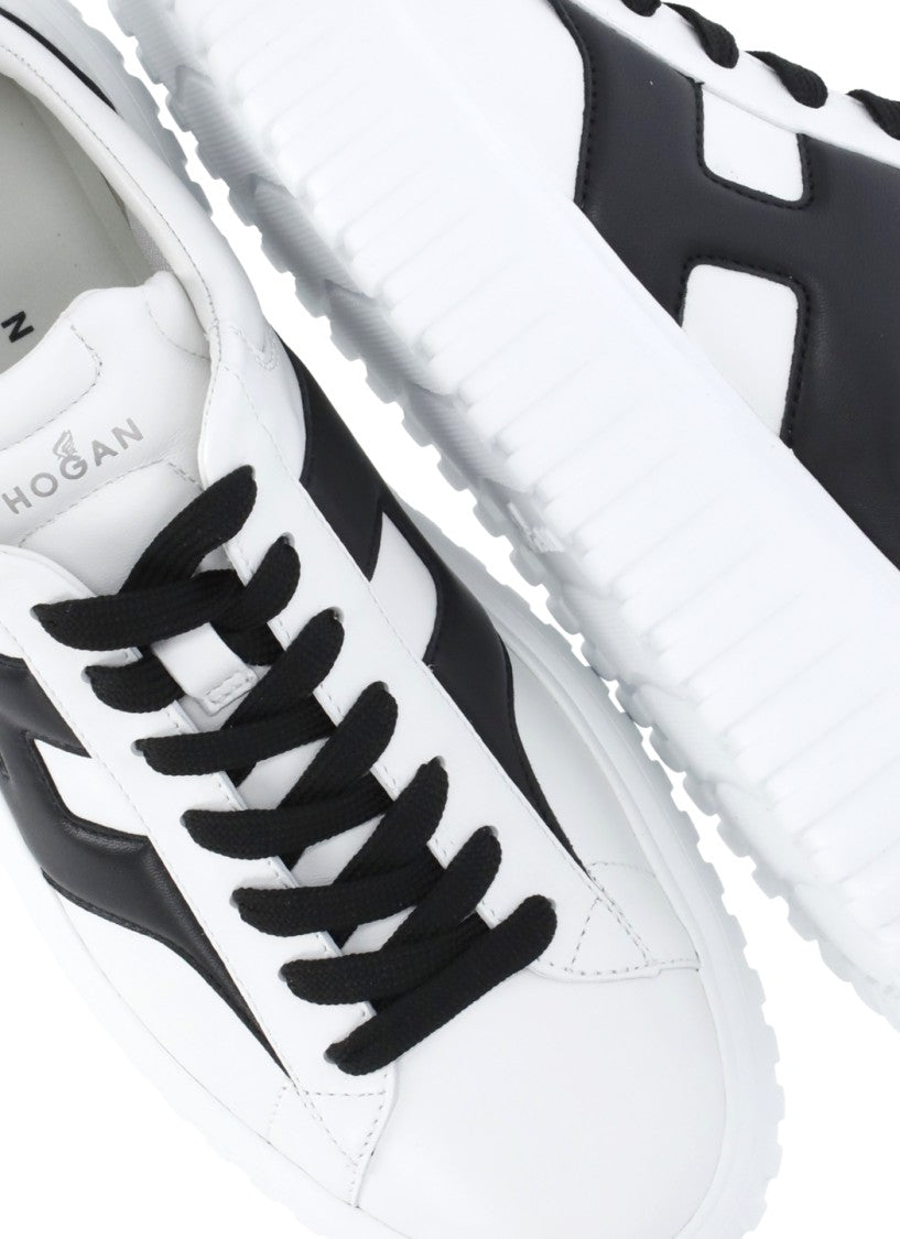 Hogan White Low-Top H-Stripes Leather Sneakers
