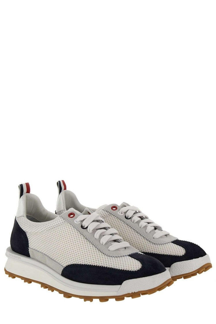 Thom Browne Low-Top Sneaker With Suede And Mesh Accents
