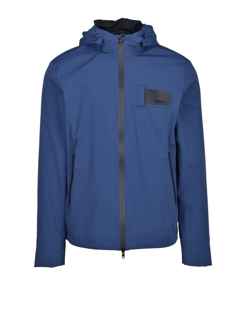 Museum Technical Waterproof Jacket With Zip Closure And Reflective Accents