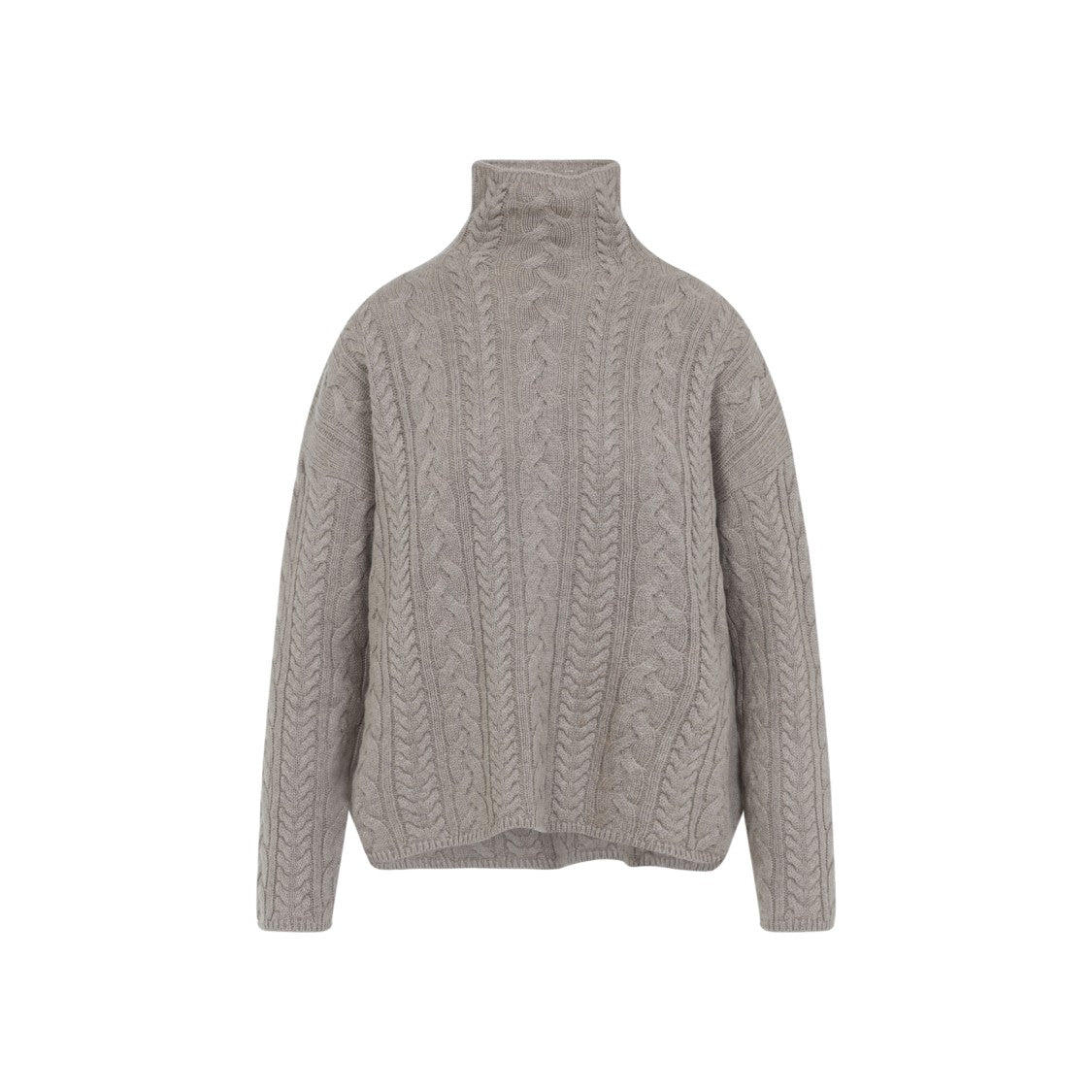 Max Mara High Neck Cable Knit Sweater