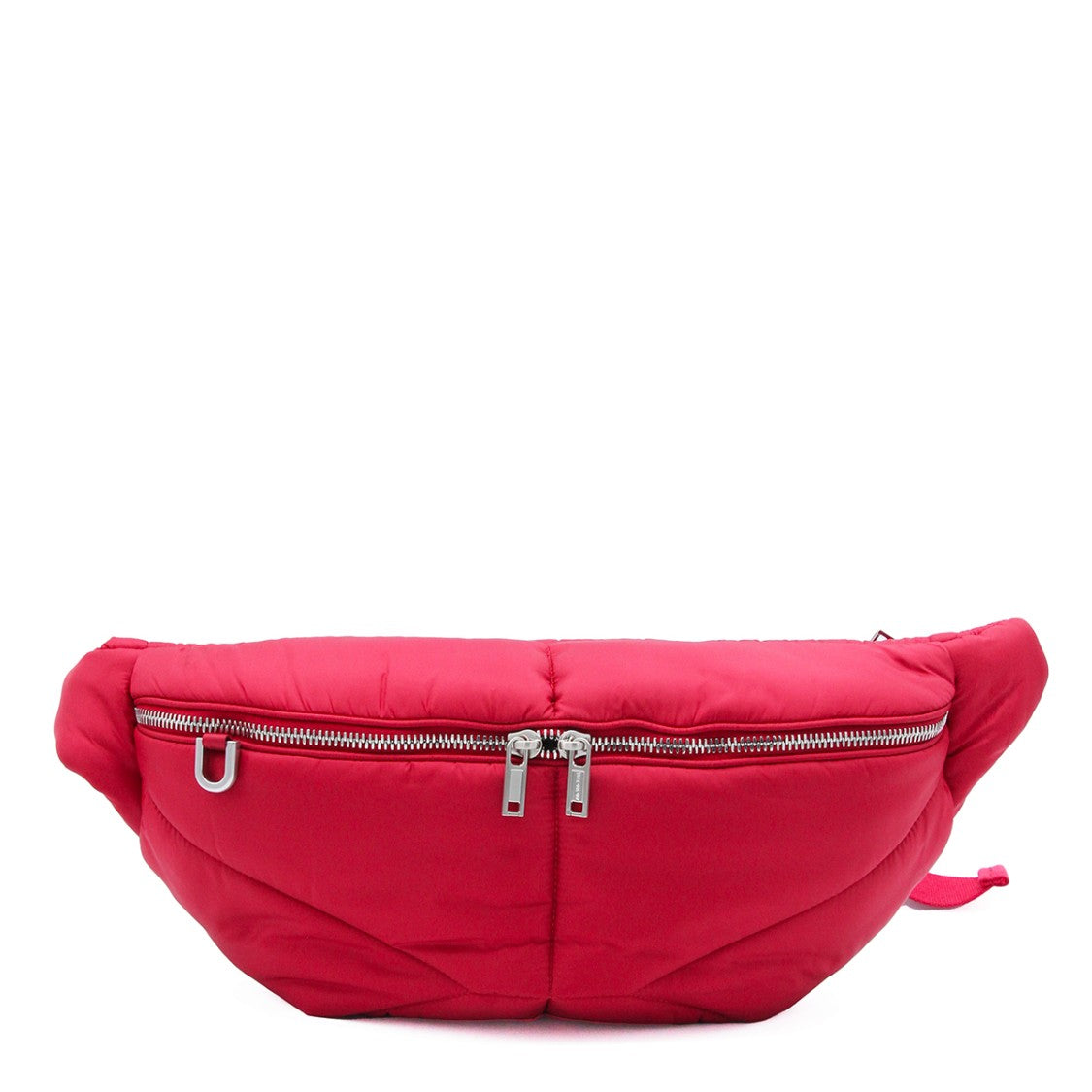 Moncler X Rick Owens Vibrant Red Padded Belt Bag With Adjustable Ribbon Closure