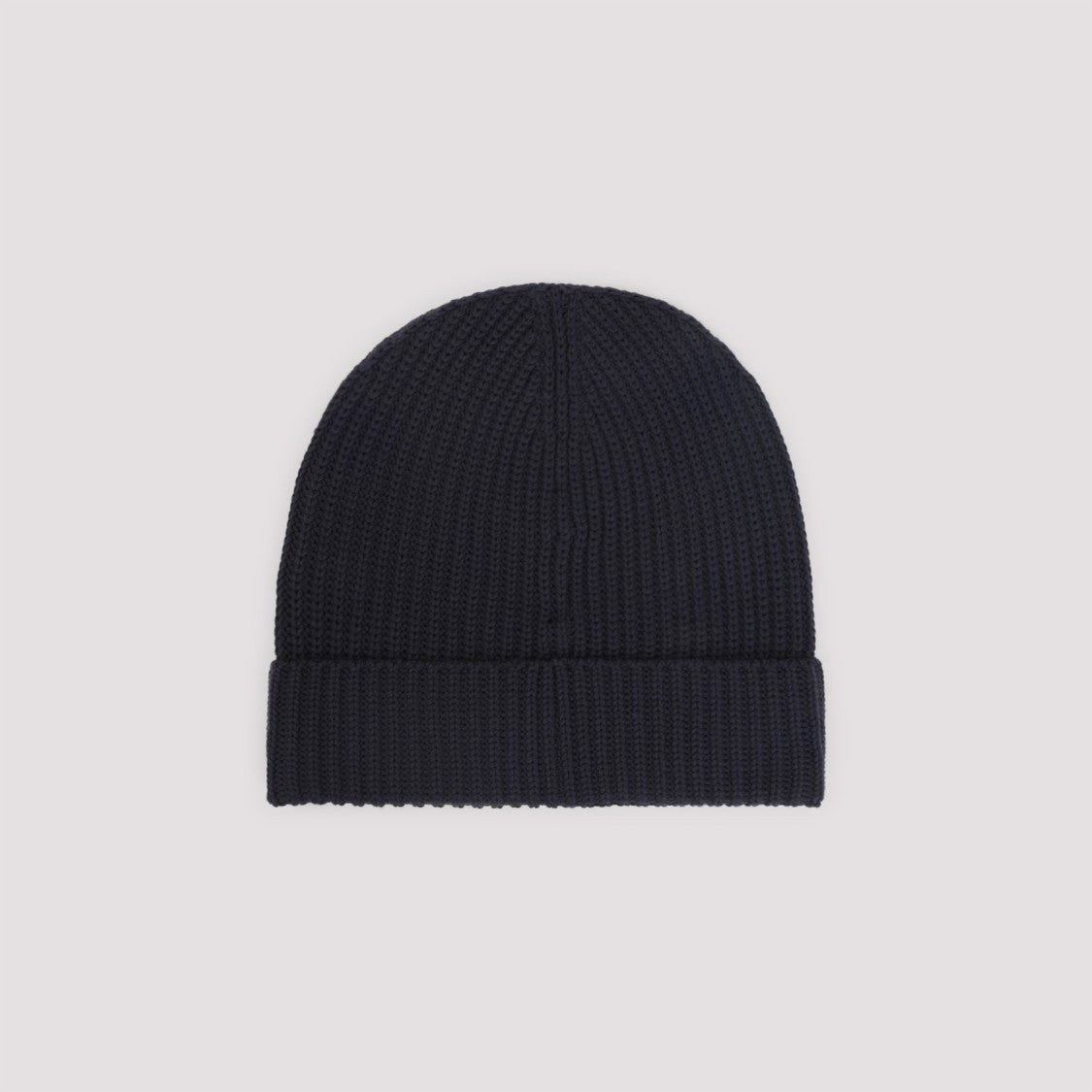 Brioni Ribbed Knit Beanie In Midnight Blue Wool