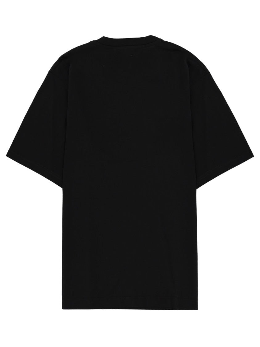 Dolce & Gabbana Black Round Neck Oval Patch T-Shirt