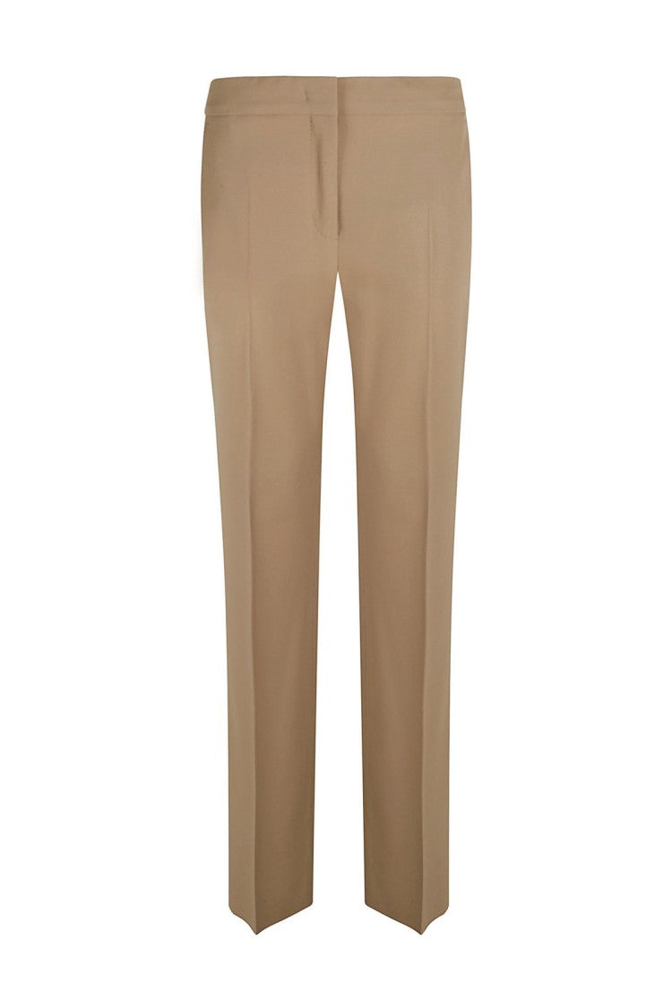 Max Mara Tan Wool Wide-Leg Trousers