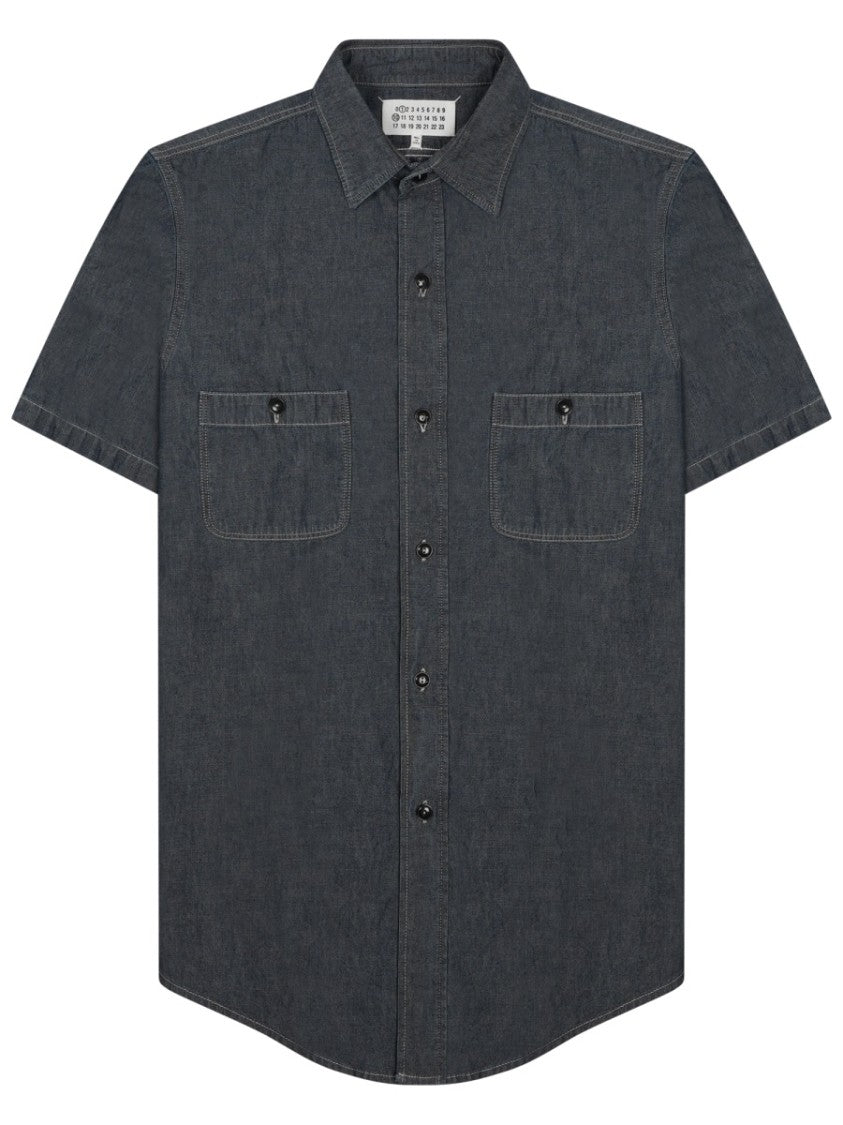 Maison Margiela Short-Sleeve Black Denim Shirt