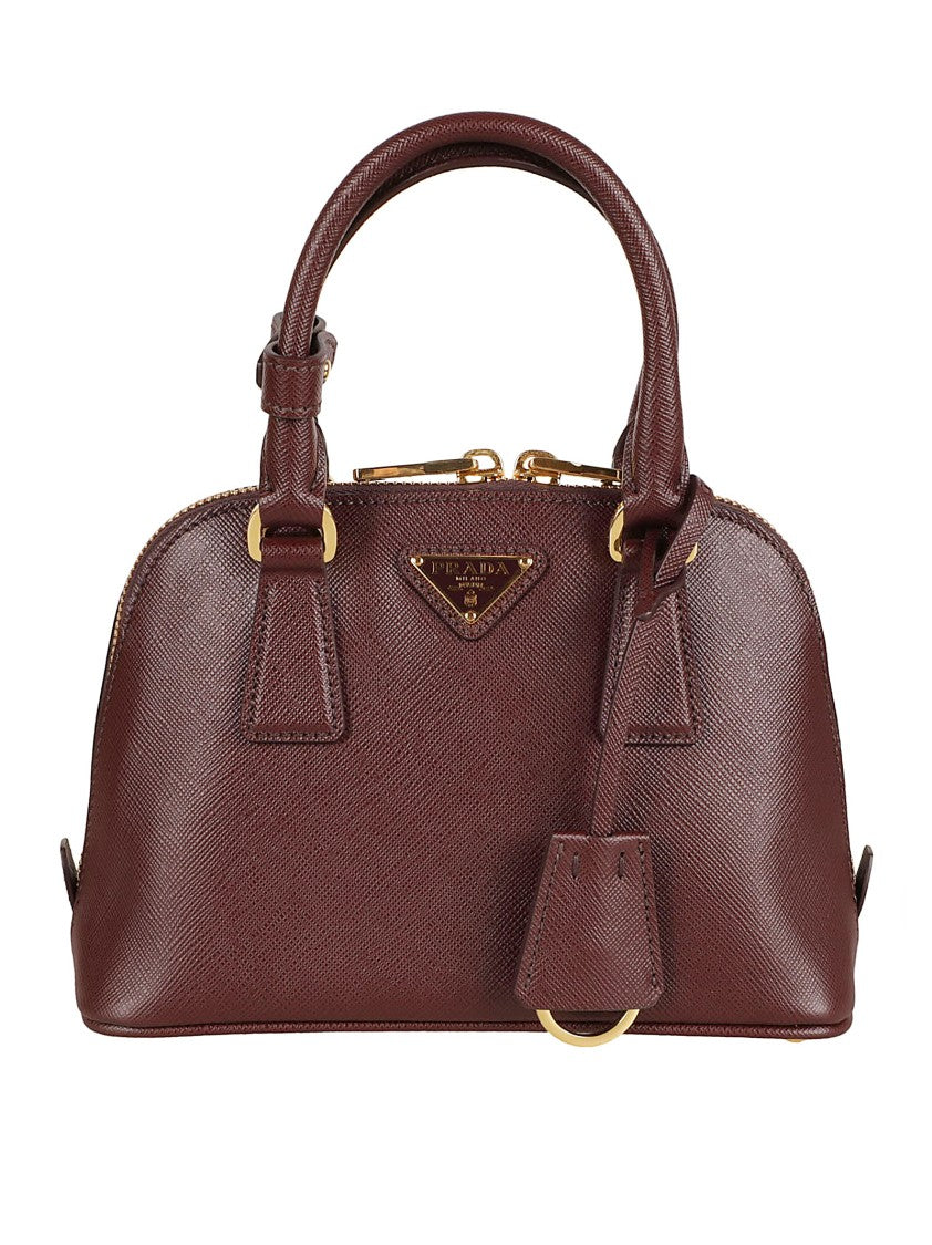 Prada Structured Mini Bag With Crosshatch Saffiano Leather