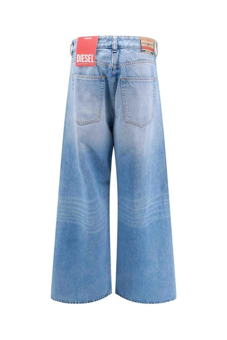 Diesel Wide-Leg Light Blue Denim Jeans