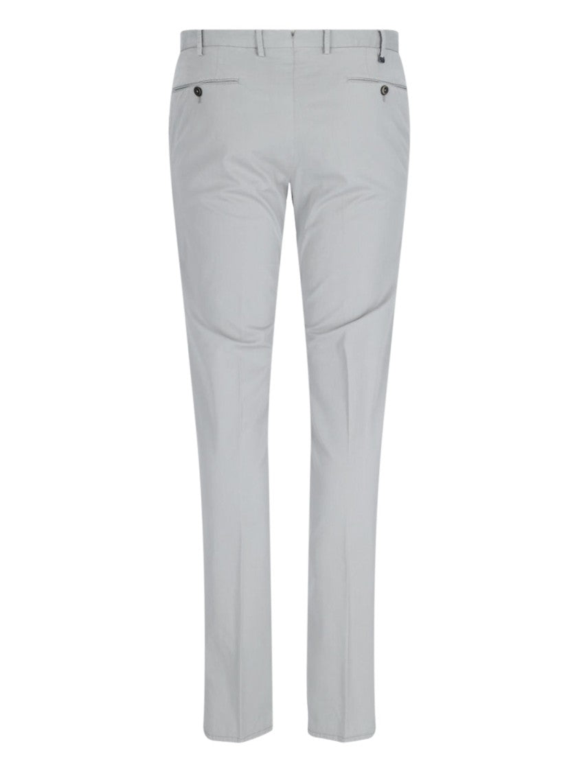 Pt Torino Superslim Grey Chinos With Straight Leg