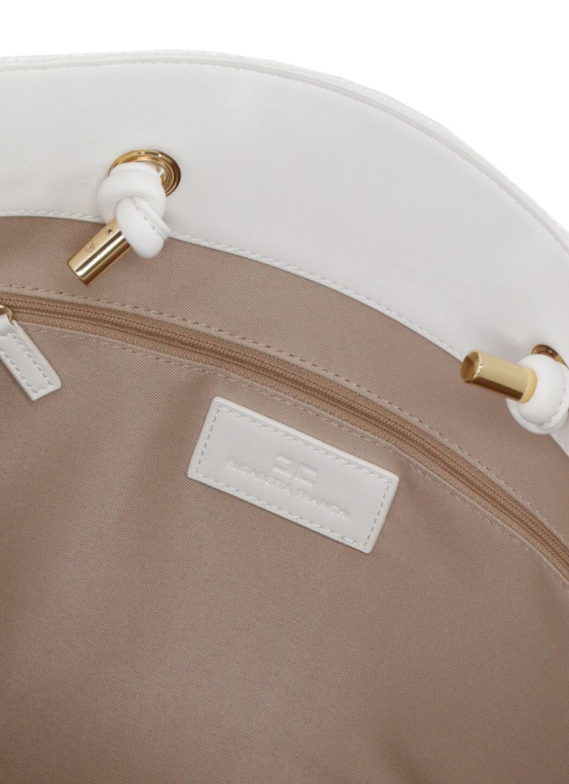 Elisabetta Franchi White Tote Rafia Bag