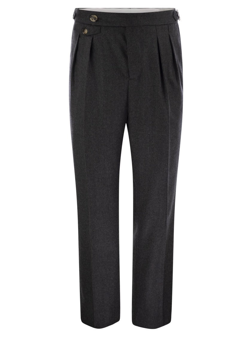 Brunello Cucinelli Tailor-Fit Trousers In Virgin Wool Canvas