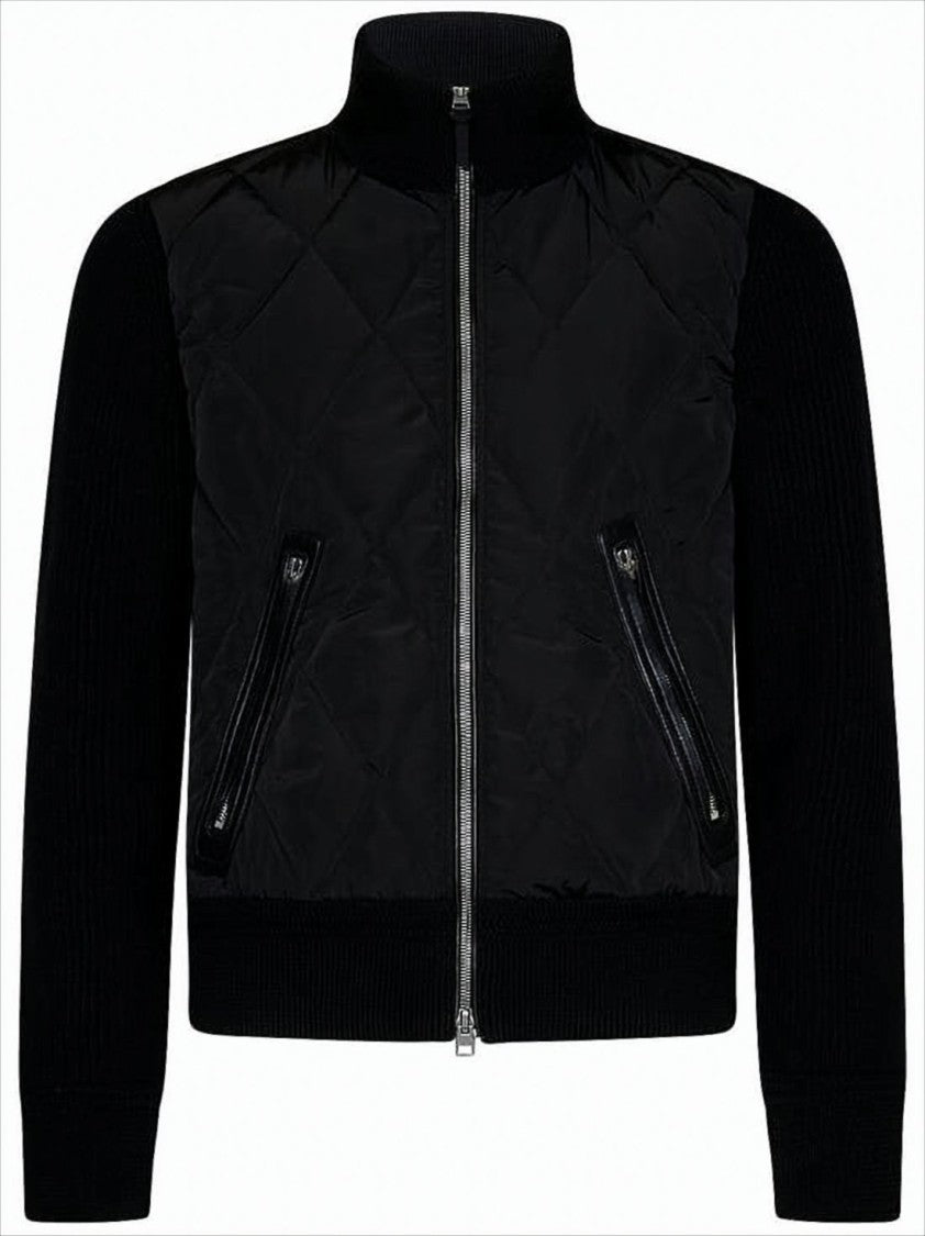 Tom Ford Zip-Up Knit With Quilted Front Panel