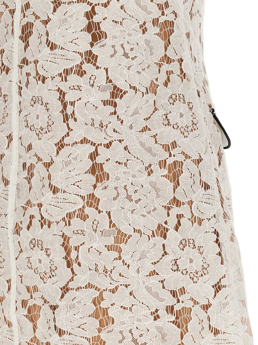 Self-Portrait White Lace Contrast Collar Mini' Dress