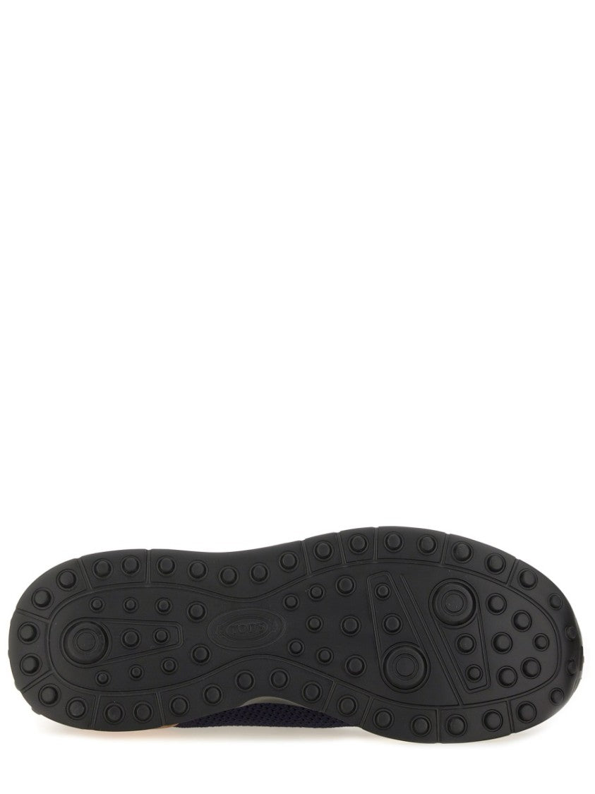 Tod's Socks-Style Navy Leather Accent Sneakers