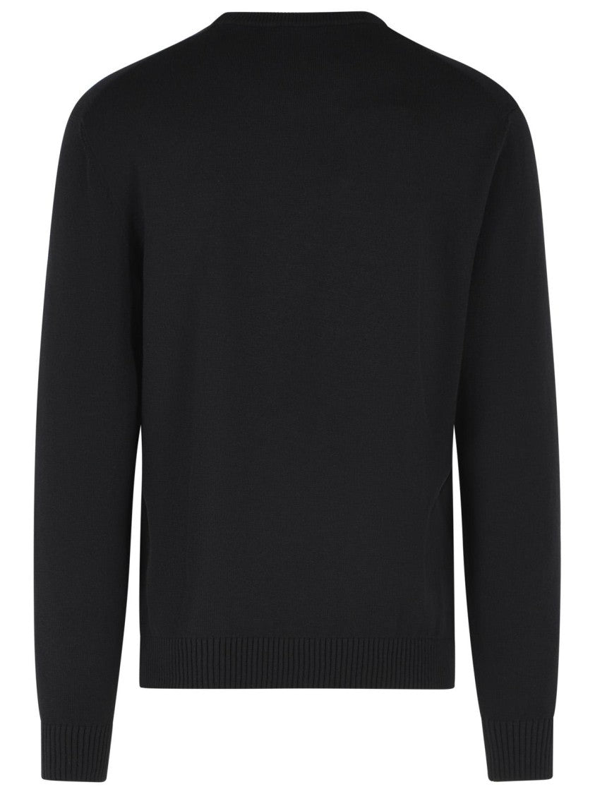 Dolce & Gabbana Classic Black Virgin Wool Sweater With Ribbed Detailing