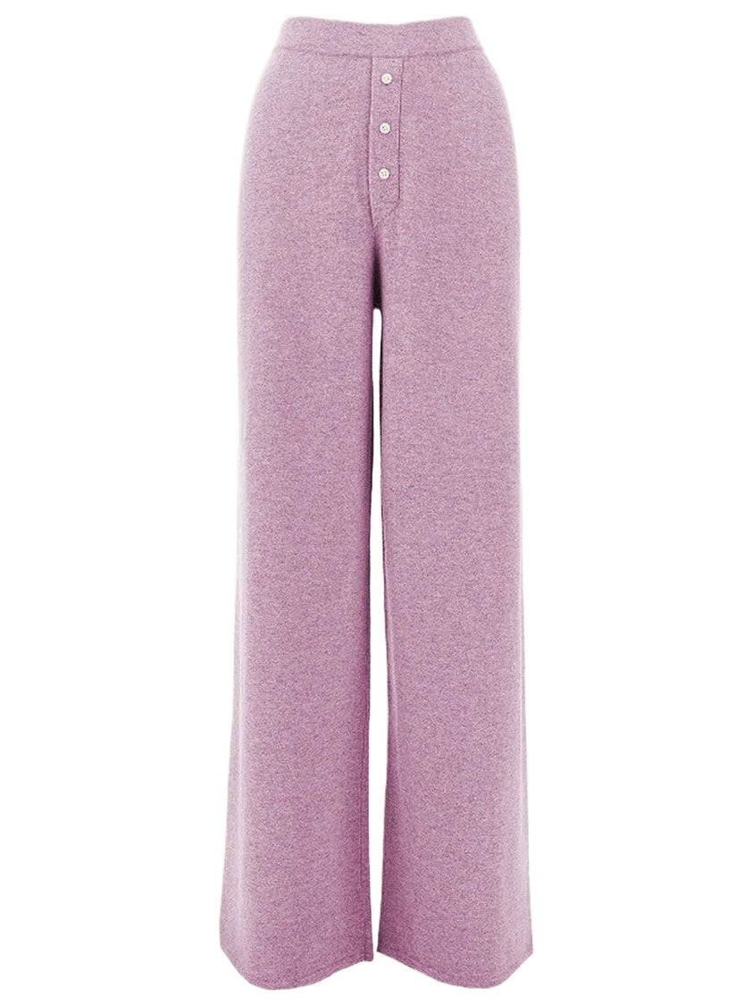Guest In Residence Straight-Fit Cashmere Pants With Decorative Buttons