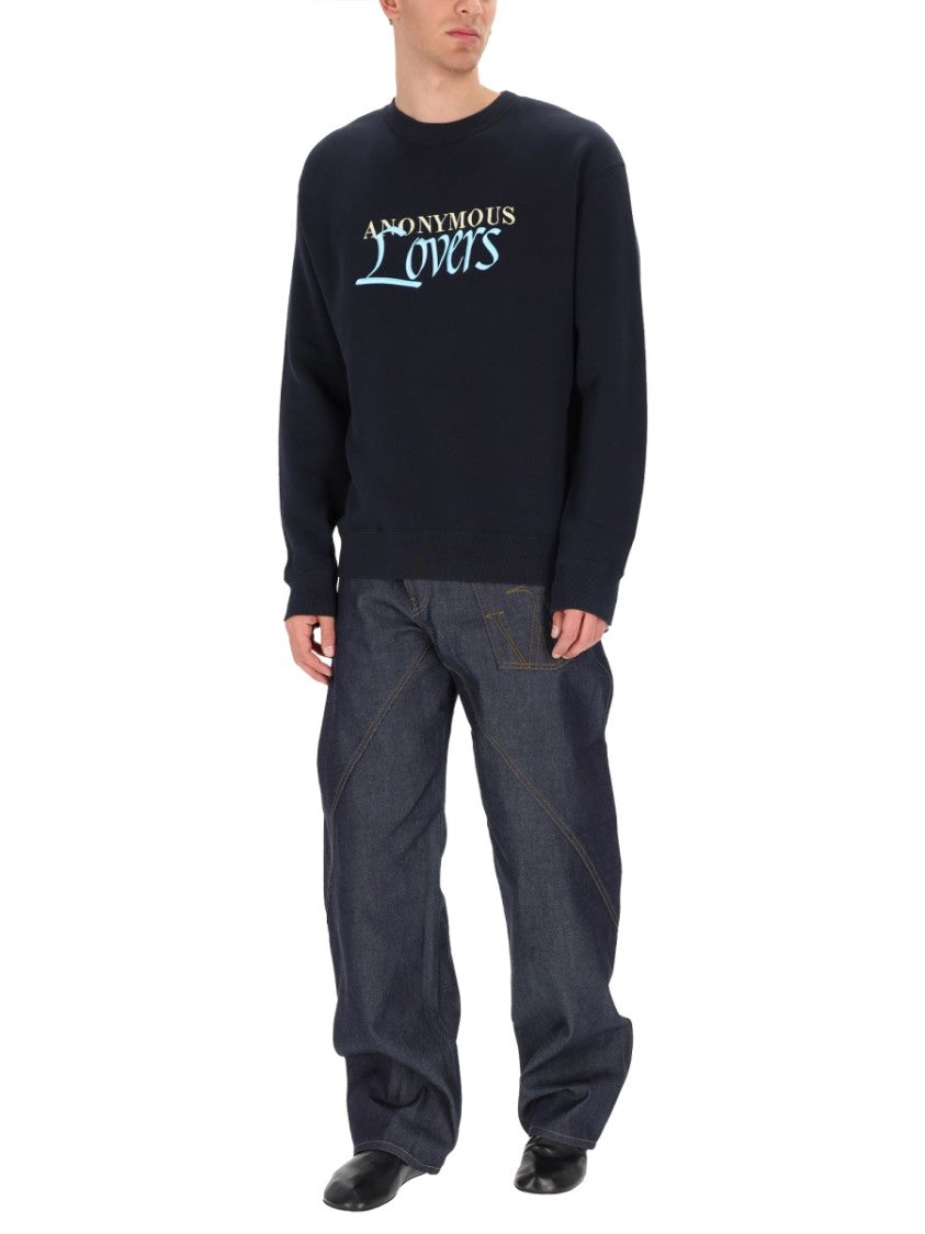 J. W. Anderson Anonymous Lovers Graphic Black Cotton Sweatshirt