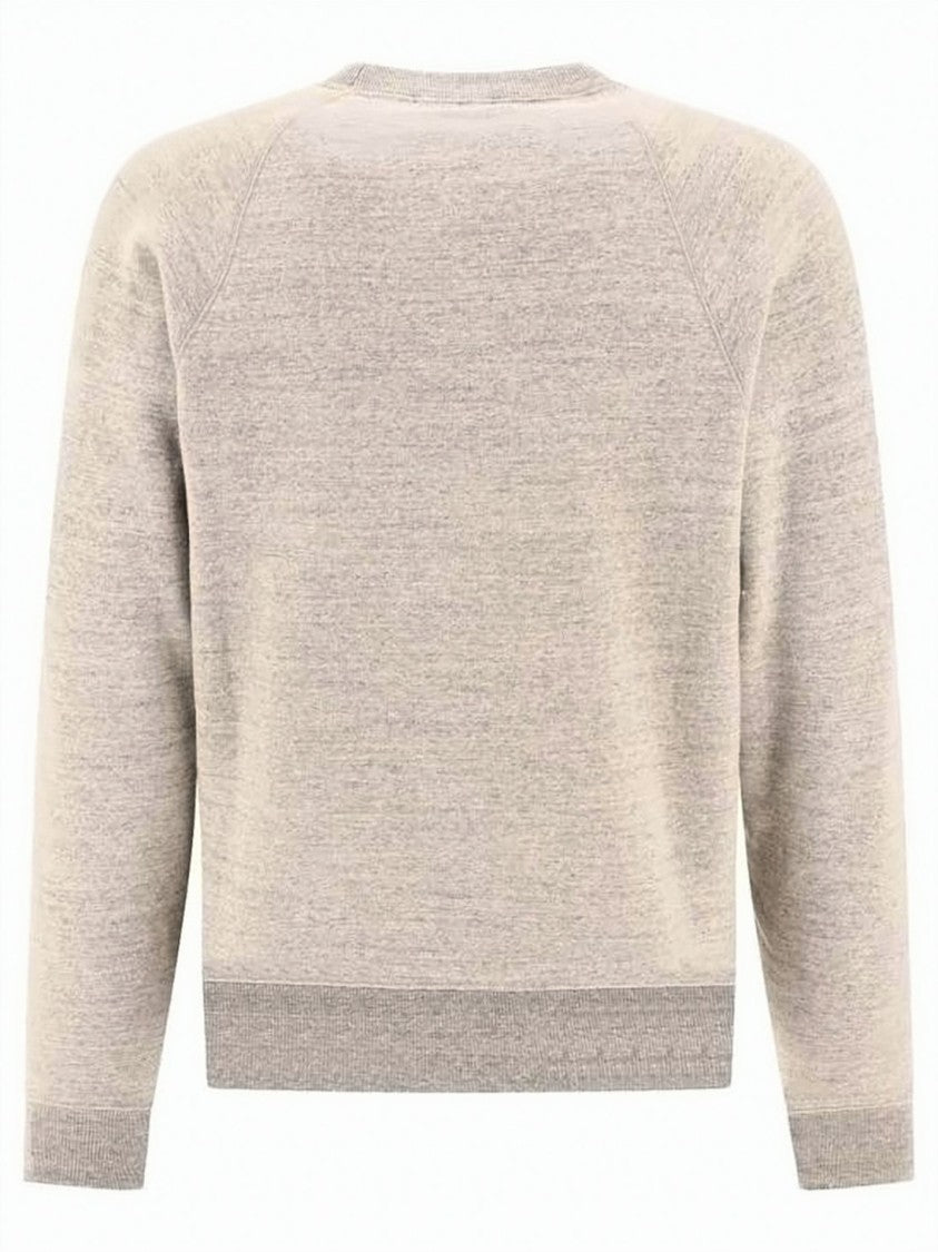Tom Ford Subtle Heathered Long-Sleeve Top With Ribbed Details