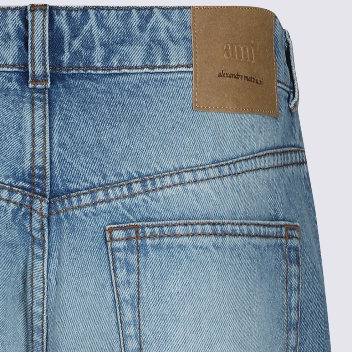 Ami Paris Straight-Leg Mid-Blue Jeans