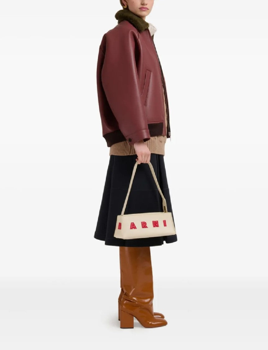 Marni Trapezoidal Calf Leather Shoulder Bag