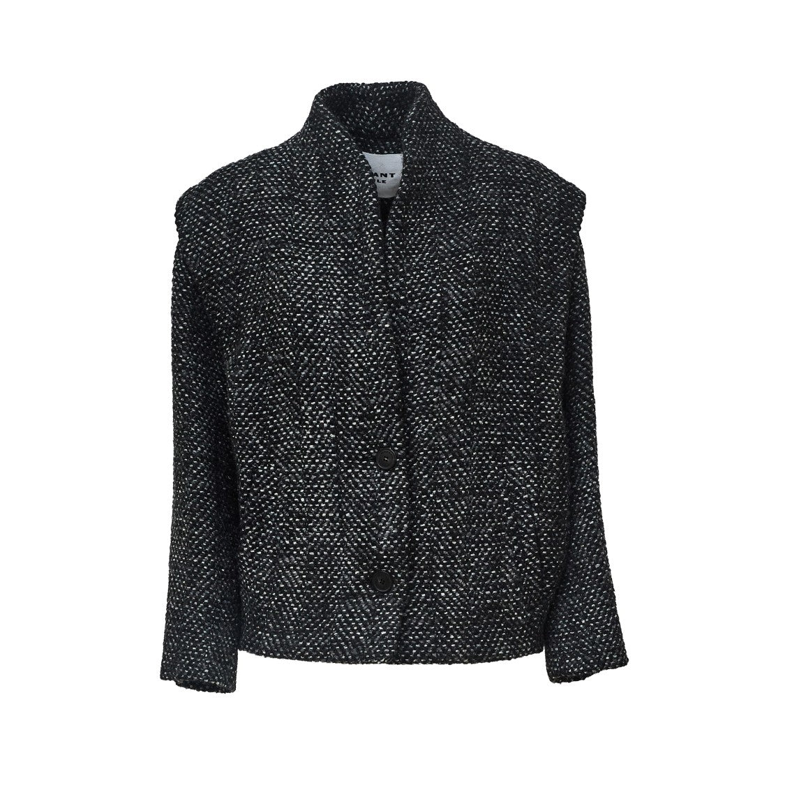 Isabel Marant Drogo Herringbone Collarless Wool-Blend Jacket