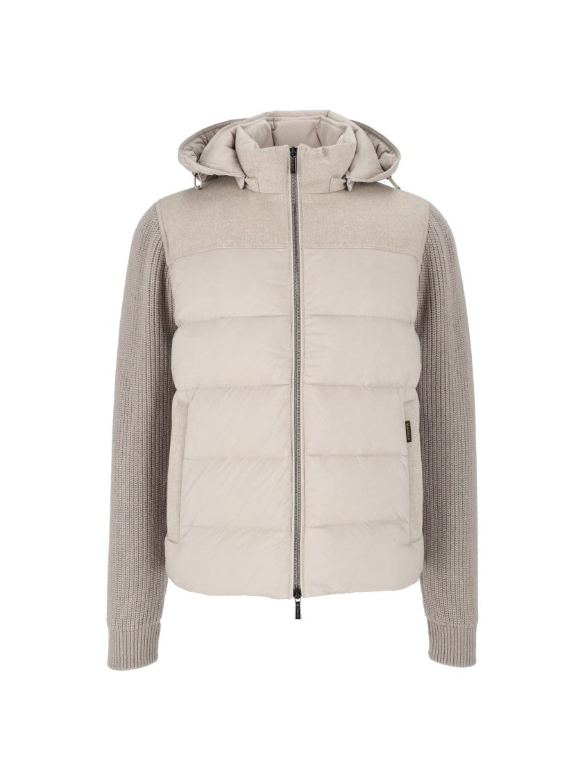 Moorer Allori-Lsm Stone Quilted Hooded Down Jacket